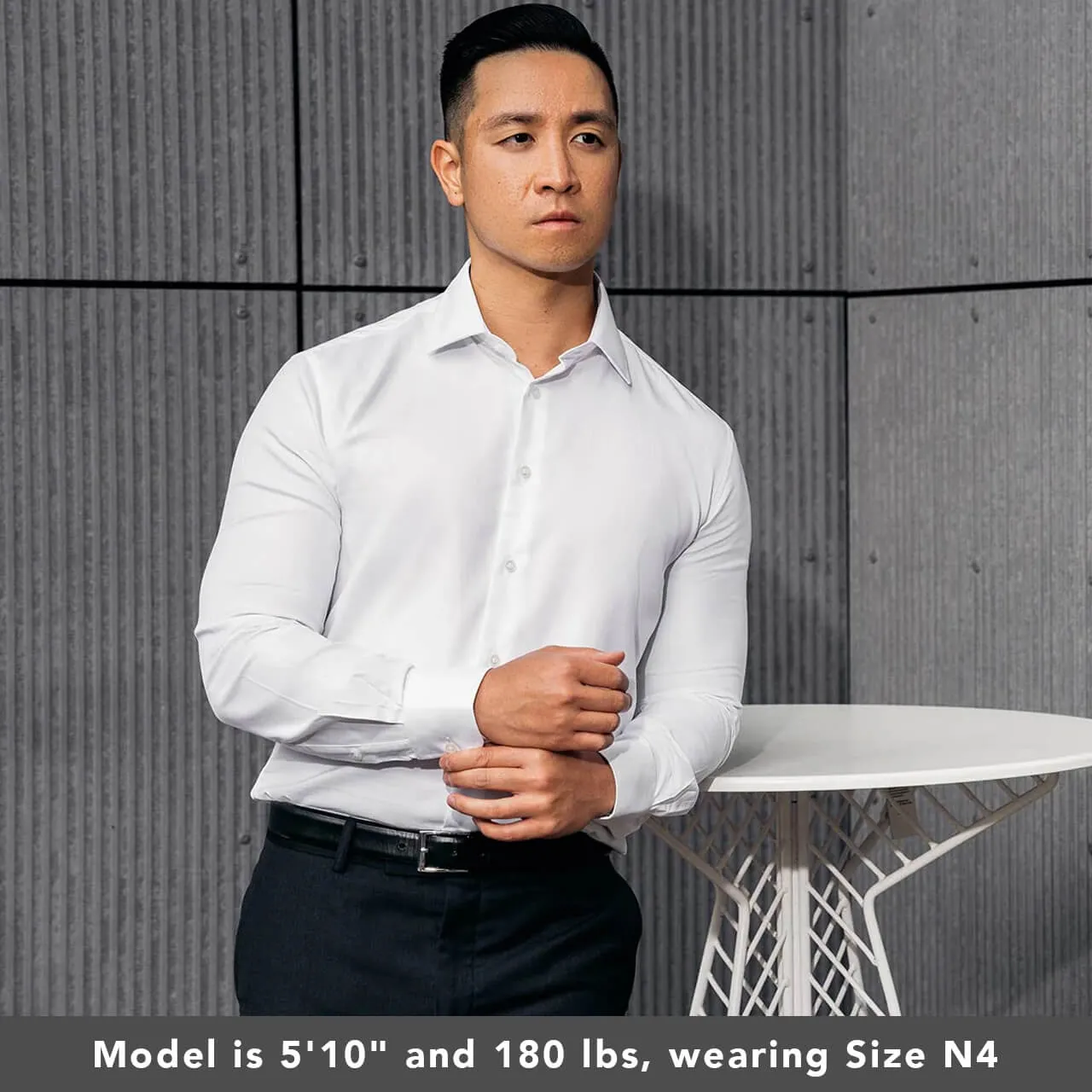White Button Up Collar Dress Shirt | The Bai