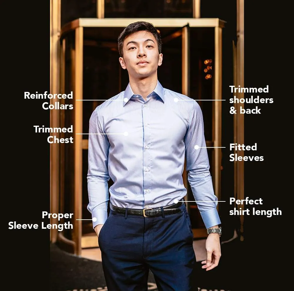 White Button Up Collar Dress Shirt | The Bai