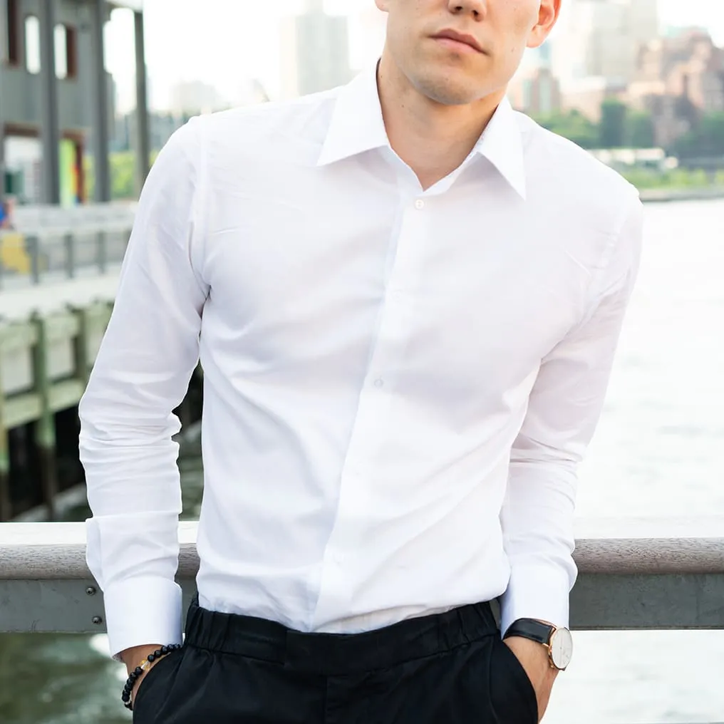 White Collar Speckled Dress Shirt | The Blue Skies