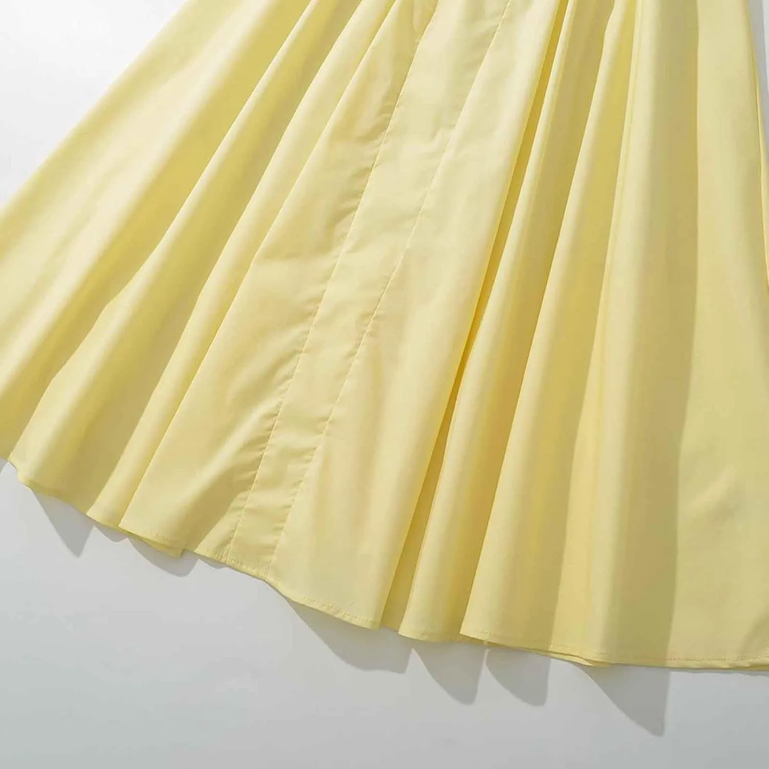 Women's Ruched Bust Corset Dress Flowy Milkmaid Dress Spaghetti Strap Bustier Midi Dress Low Cut Flowy Pleated Hem Dresses