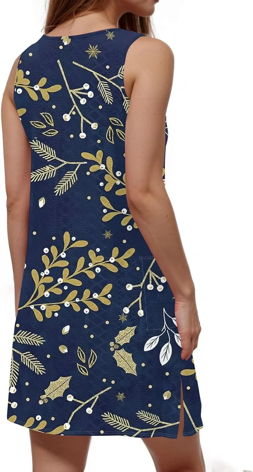 Womens Summer Casual Mini Dress Sleeveless Sundress 2025 Fashion Flowy Boho Beach Swimsuit Vacation Dresses