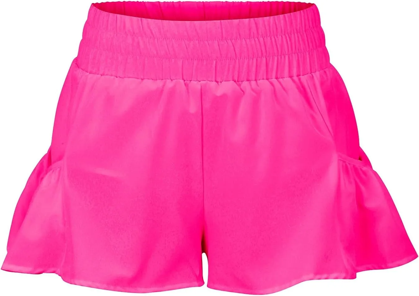 Womens Track Shorts Elastic High Waisted Running Sports Sweat Shorts with Pockets Workout Athletic Lounge Flounce Short Pants