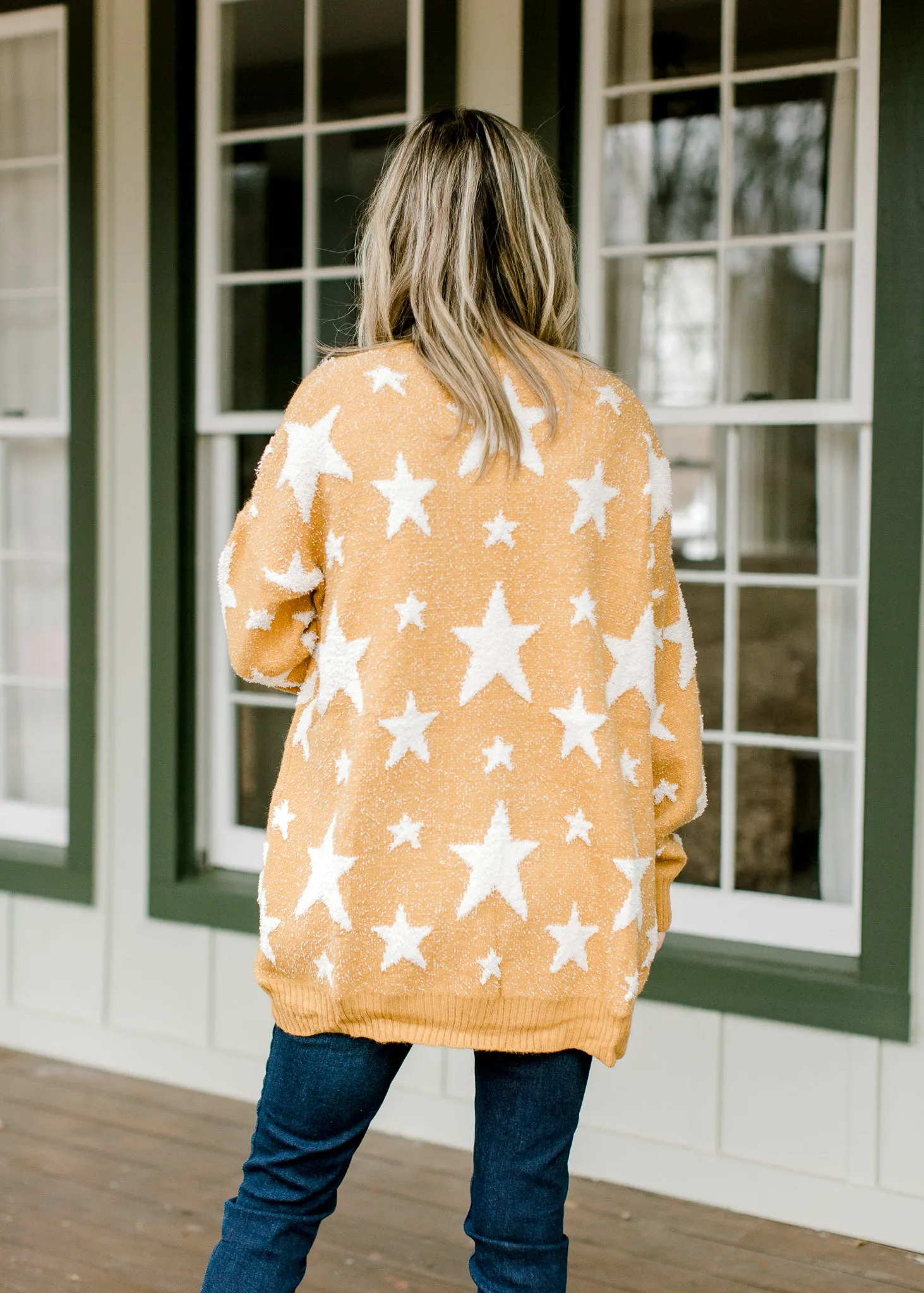 X Gold and Cream Star Cardigan