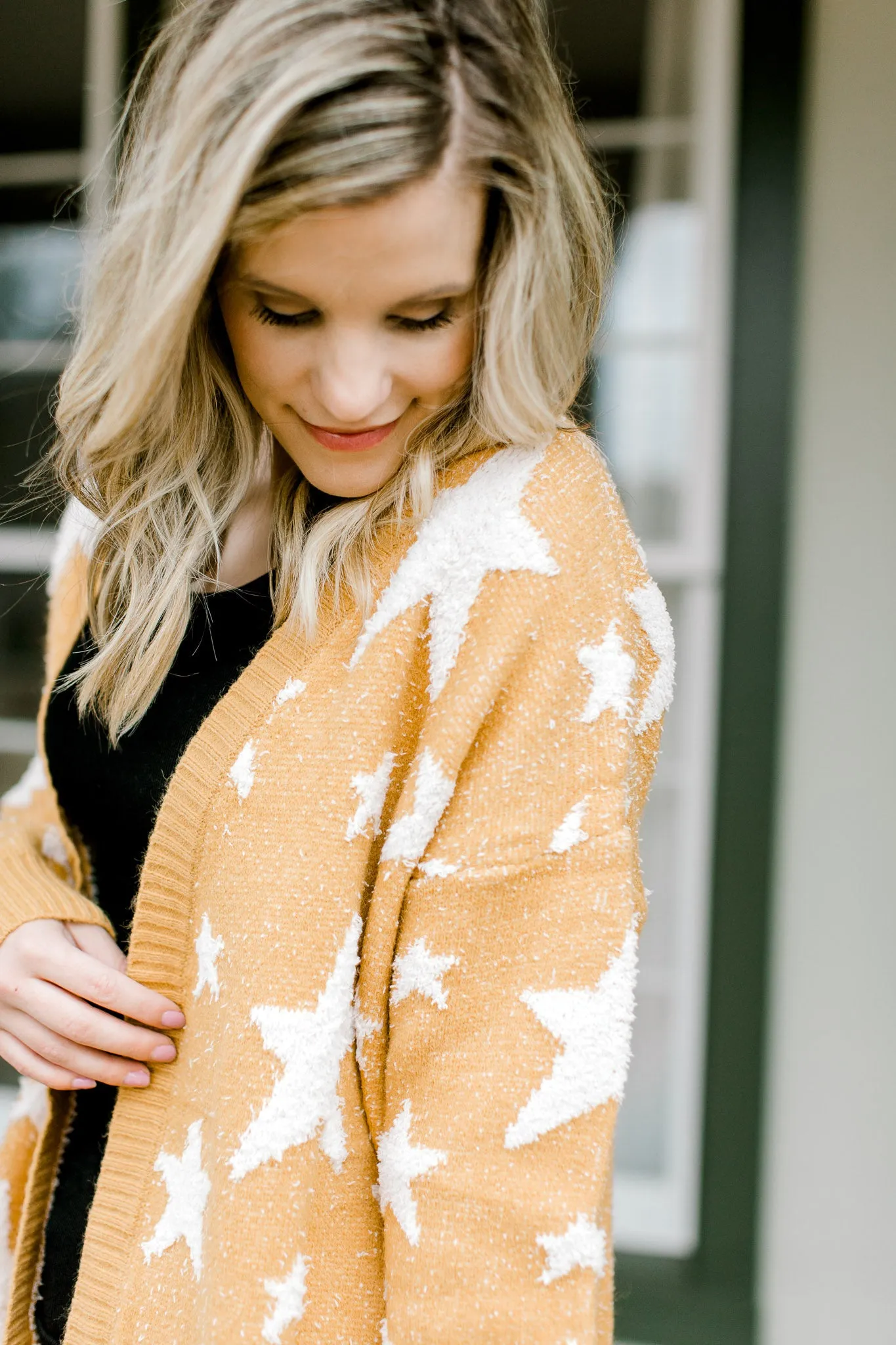 X Gold and Cream Star Cardigan