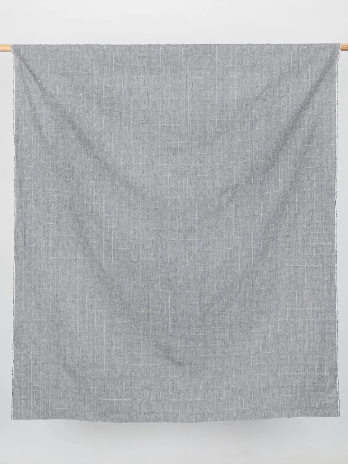 Yarn Dyed Glen Check Irish Linen Suiting Deadstock - Cream   Grey - Swatch